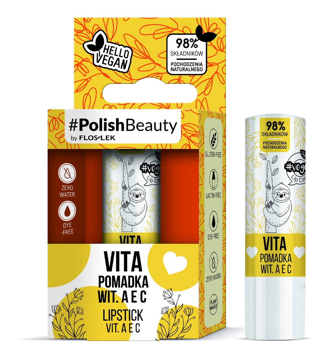 Lip Care Vege Pomadka ochronna do ust z witaminami A,E i C - Vita