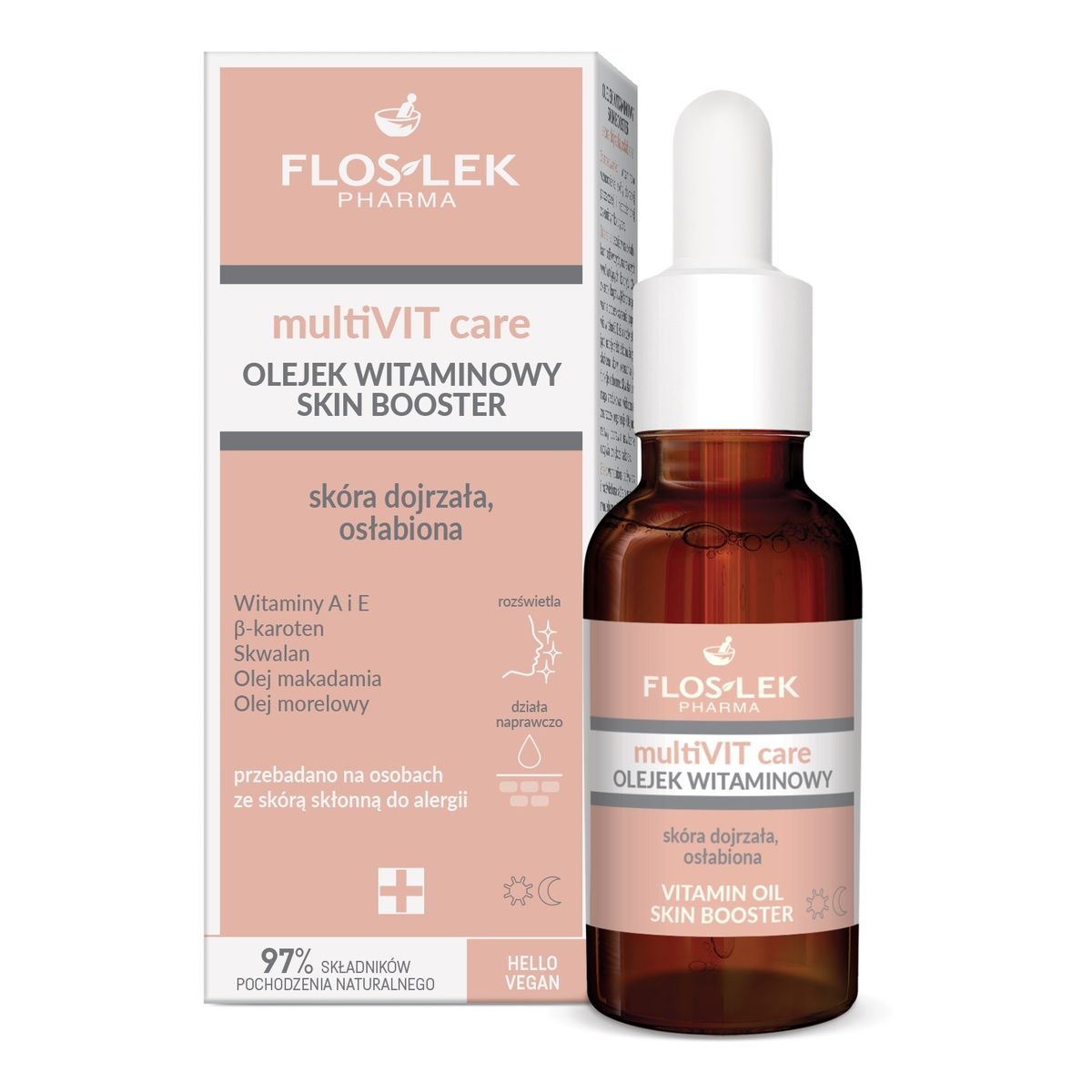 FlosLek PHARMA MultiVIT Care Olejek witaminowy skin booster-skóra dojrzała,osłabiona 30ml