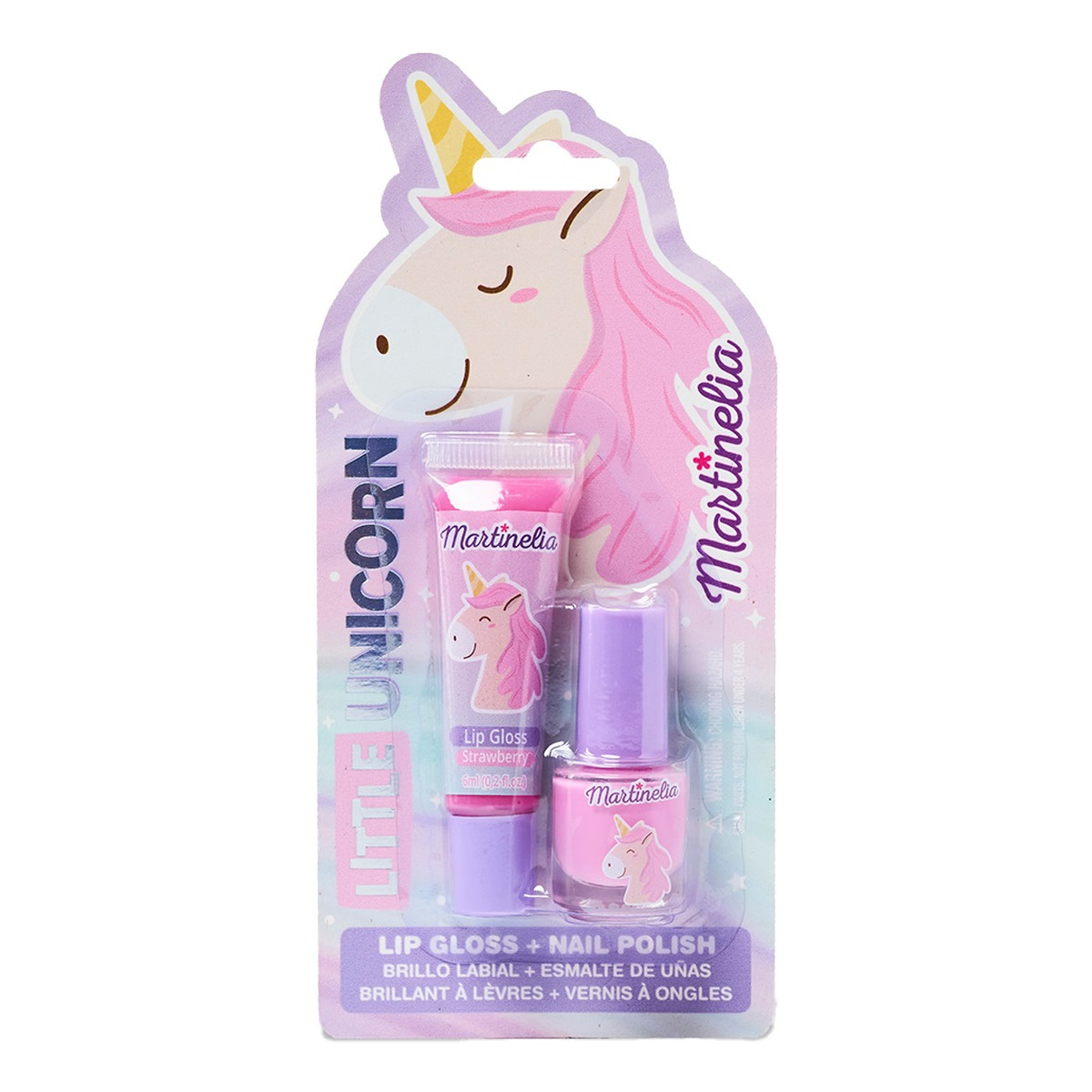 Martinelia Little Unicorn Beauty Duo Zestaw lakier do paznokci 4ml + błyszczyk do ust