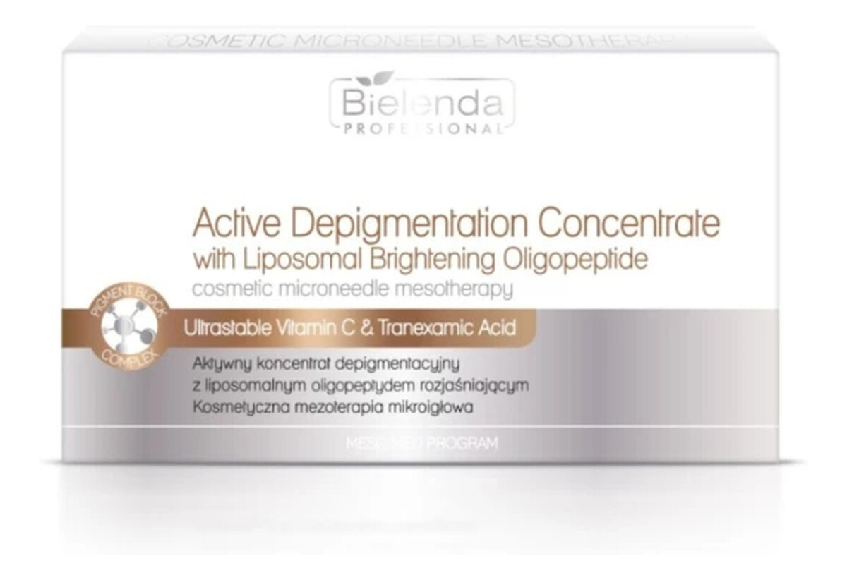 Aktywny Koncentrat Depigmentacyjny Z Liposomalnym Oligopeptydem Rozjaśniającym 10 ampułek