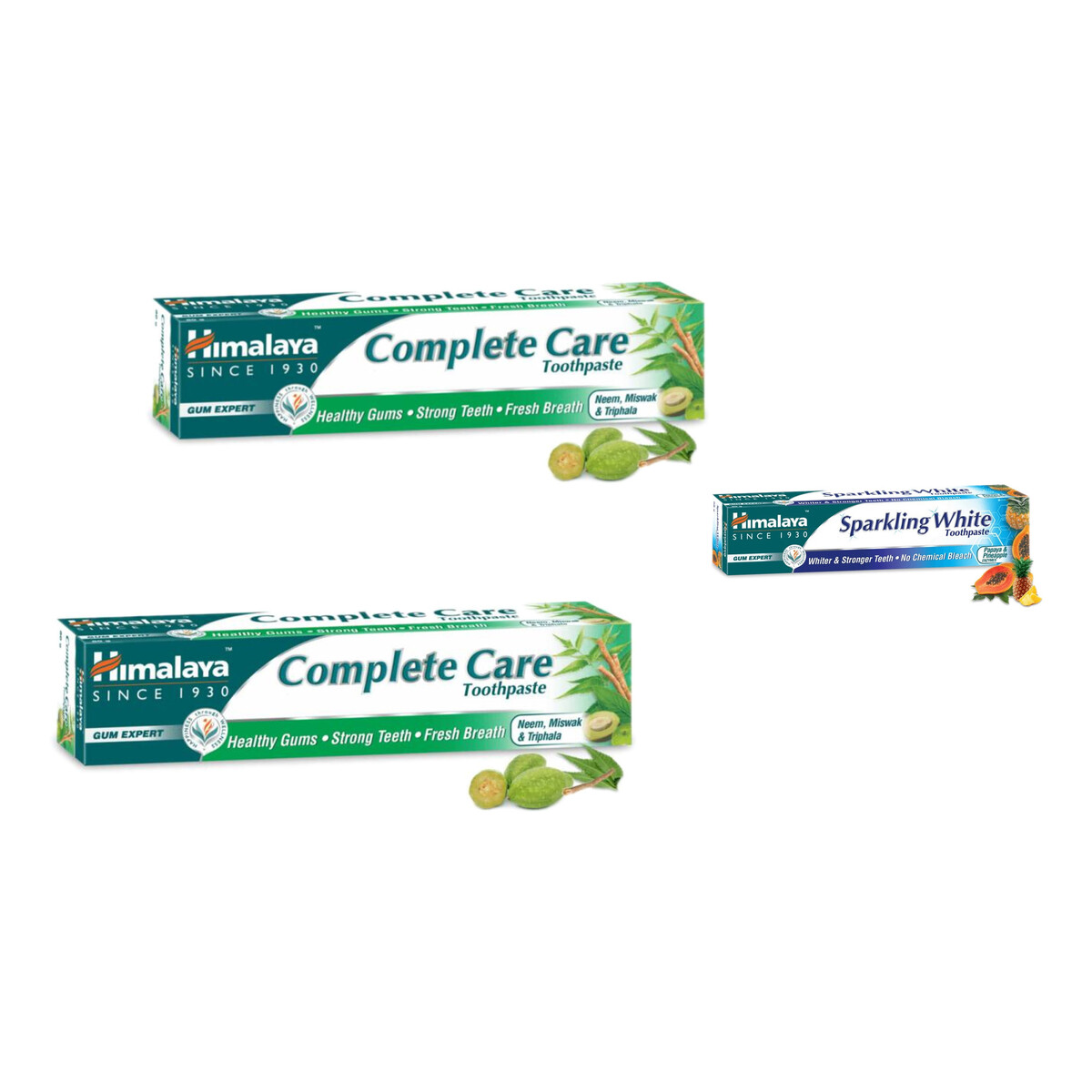 Himalaya Complete Care Pasta Do Zębów 2x150ml Kompleksowa Ochrona + 2x 80g Sparkly White