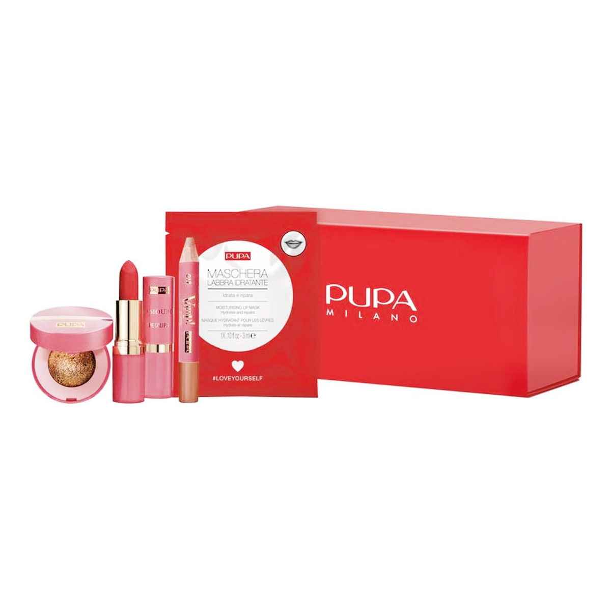 Pupa Milano My Fabulous Beauty Box Zestaw Cień do powiek + Cień do powiek w kredce + Pomadka do ust + Maseczka do ust 3ml