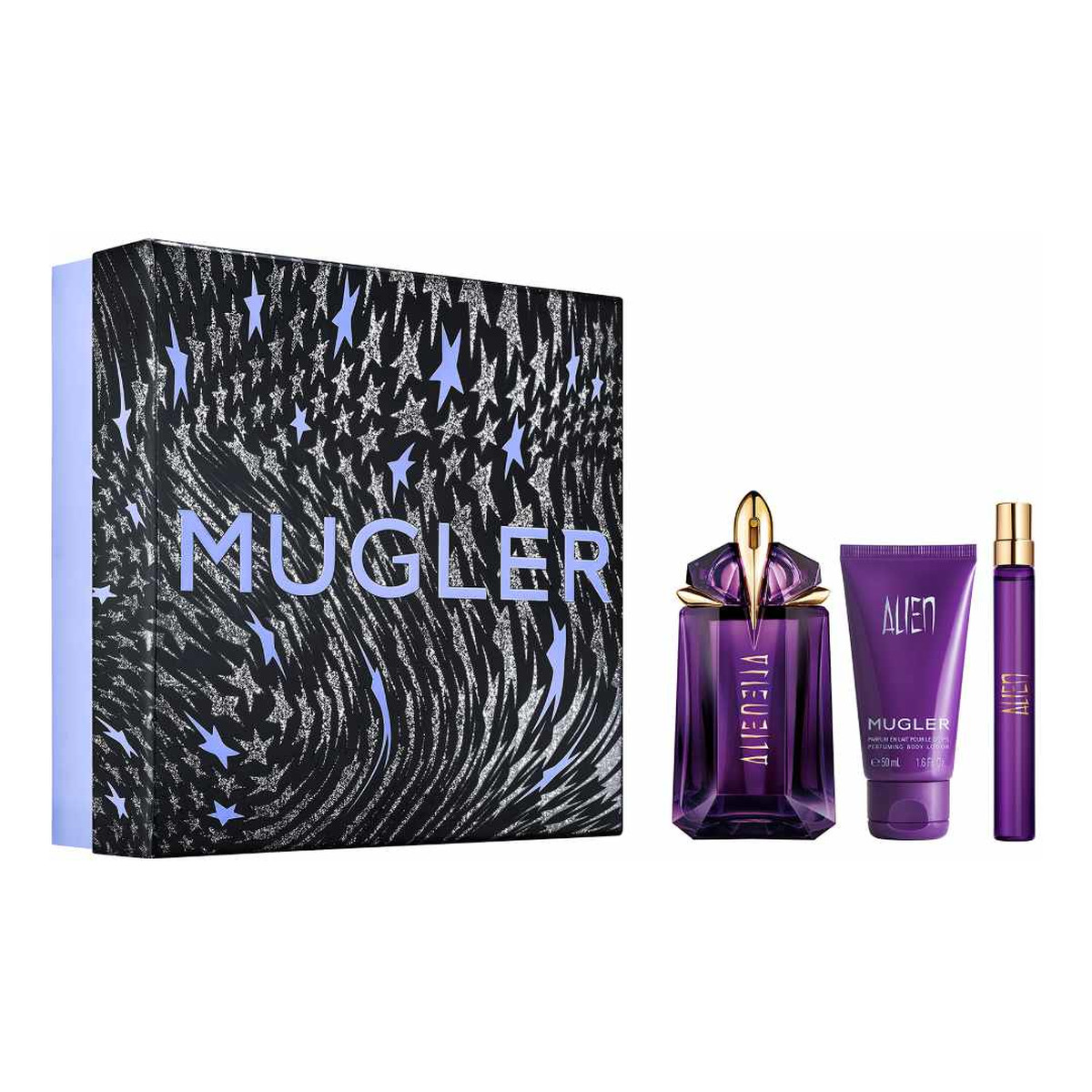 Thierry Mugler Alien Zestaw woda perfumowana spray 60ml + woda perfumowana spray 10ml + balsam do ciała 50ml