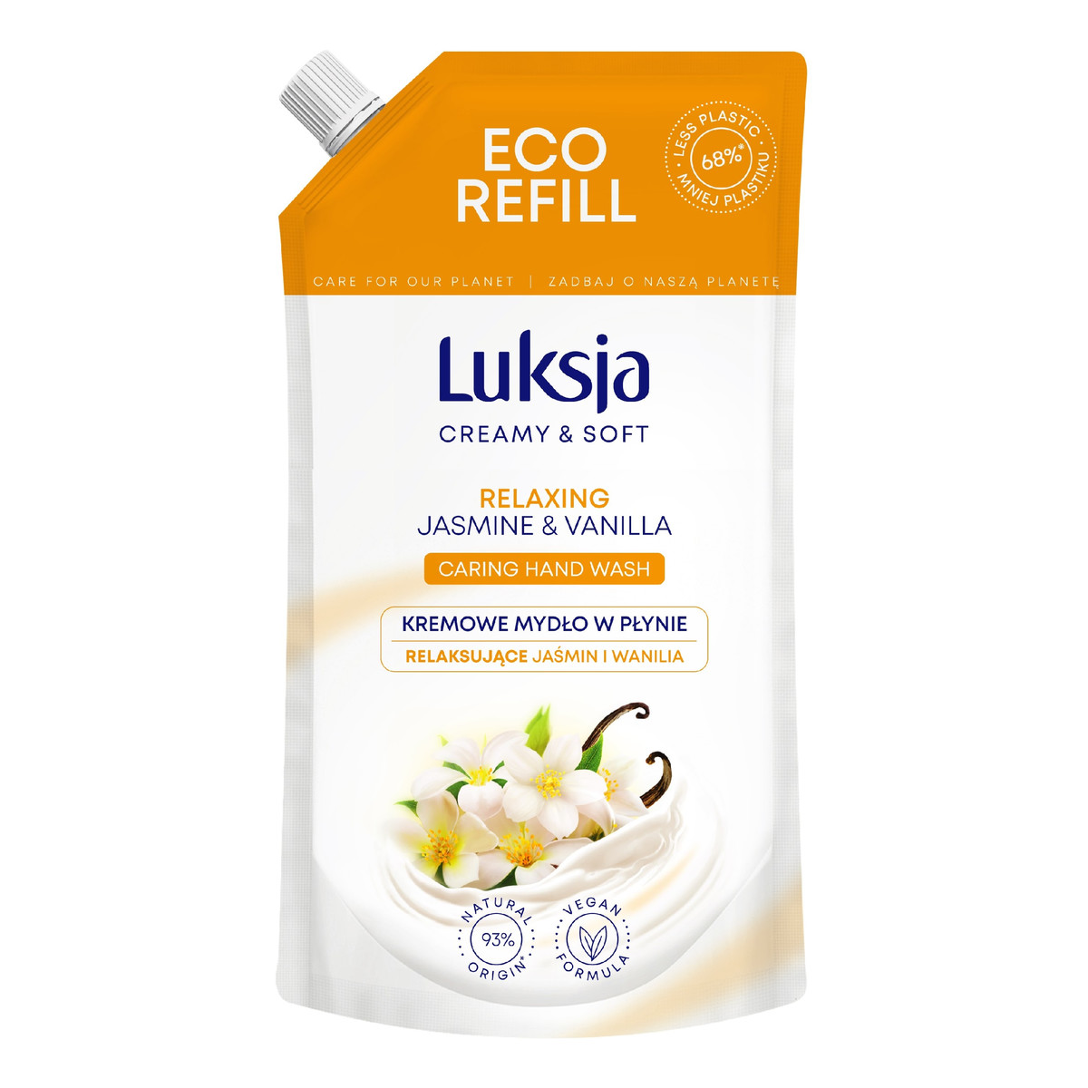 Luksja Creamy & Soft Relaksujące Kremowe Mydło w płynie Jaśmin i Wanilia - zapas 400ml