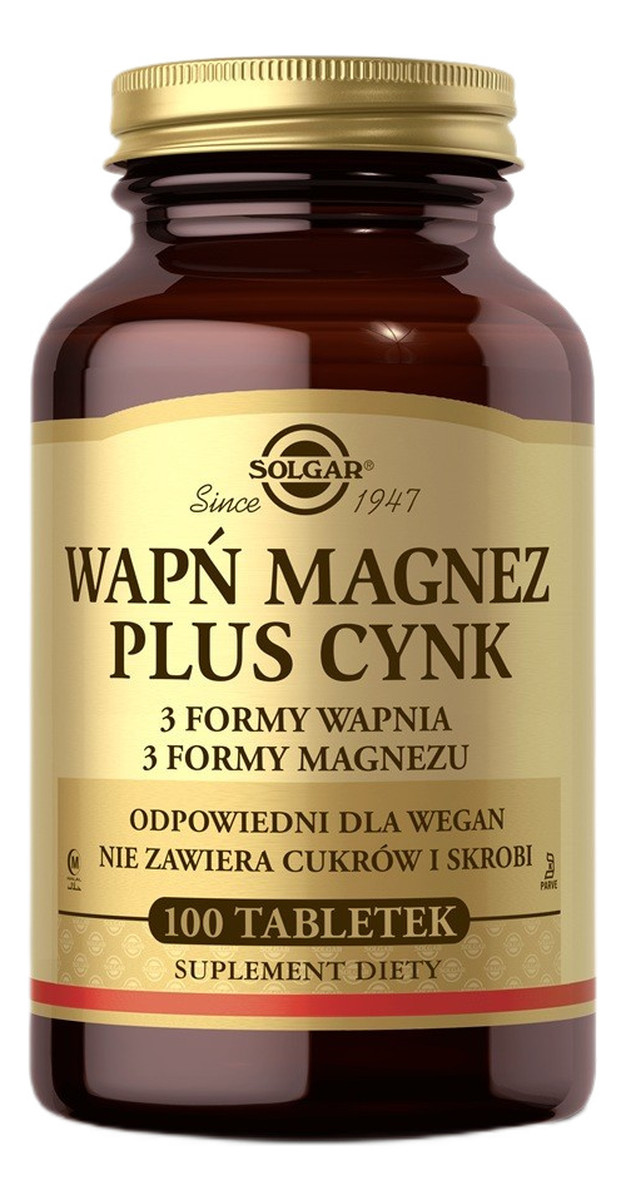 Wapń magnez cynk suplement diety 100 tabletek
