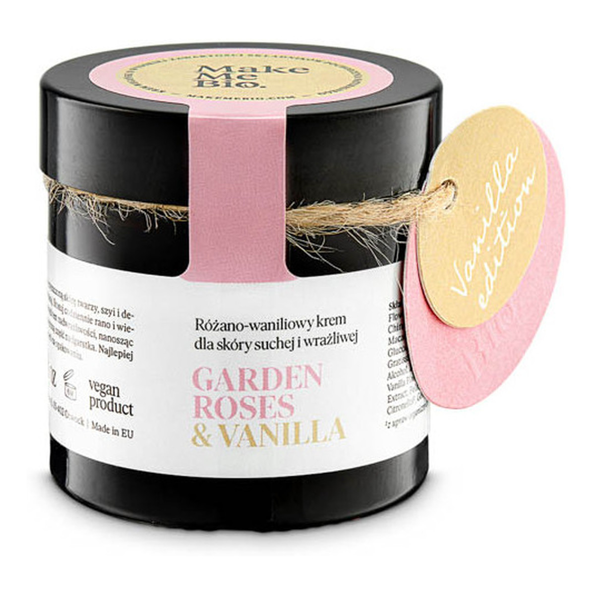 Make Me Bio Garden Roses Vanilla - Nawilżający krem różano - waniliowy dla skóry suchej i wrażliwej 60ml