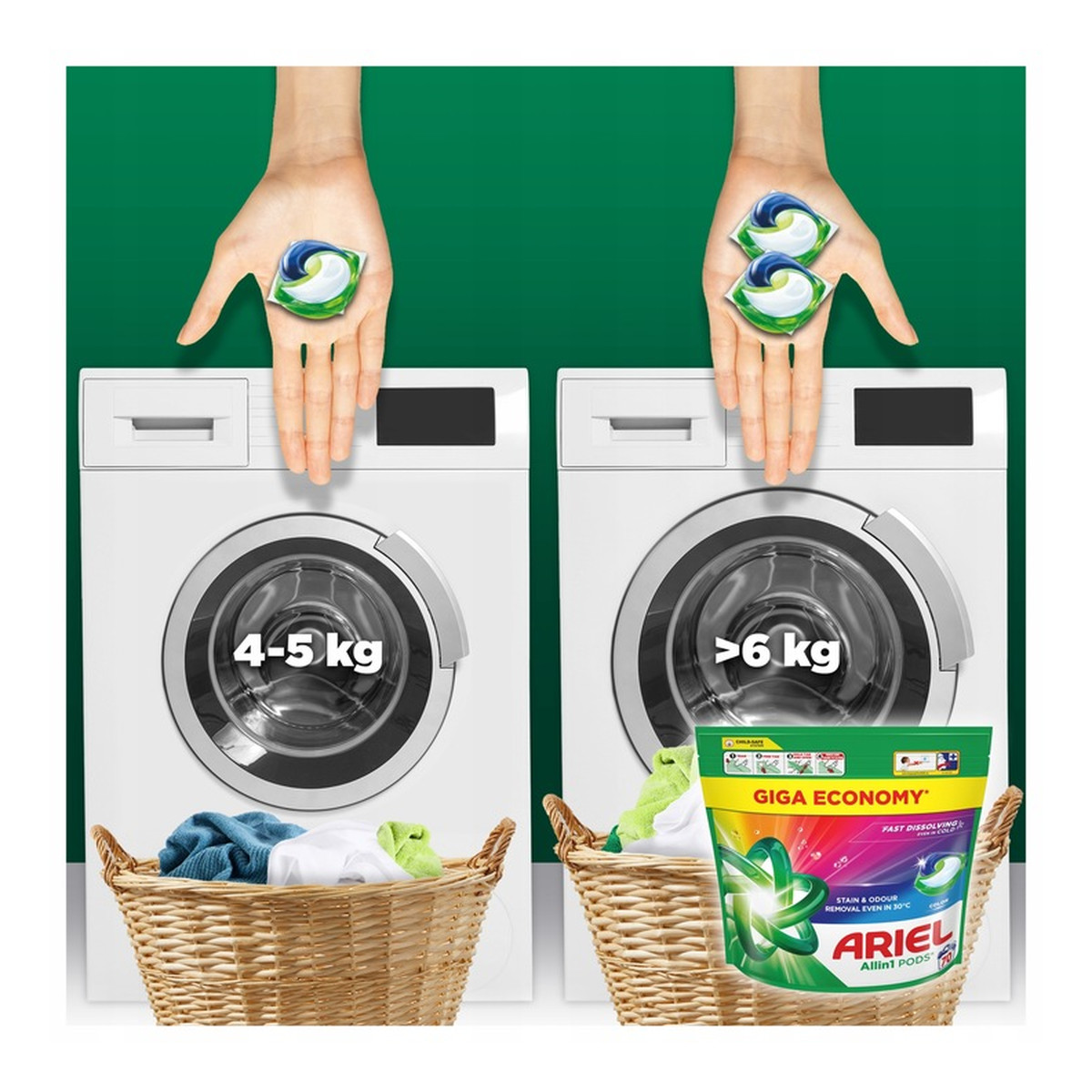 Ariel All-in-1 PODS Kapsułki do Prania Kolorów 70 Sztuk