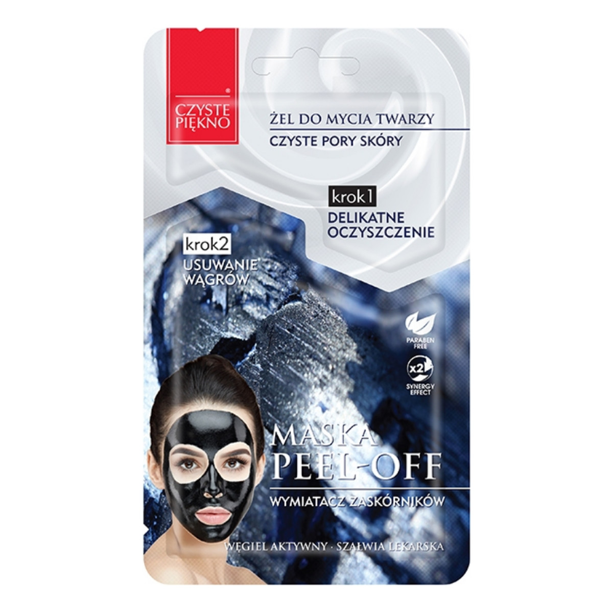 Estetica Czyste Piękno Maska Peel Off Wymiatacz Zaskórników Maska Z Aktywnym Węglem I Szałwią Lekarską 10ml