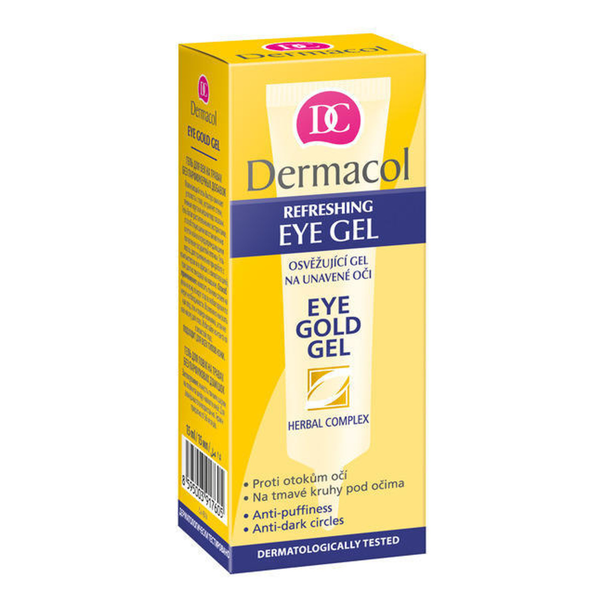Dermacol Refreshing Eye Gold odświeżający żel redukujący cienie pod oczami 15ml