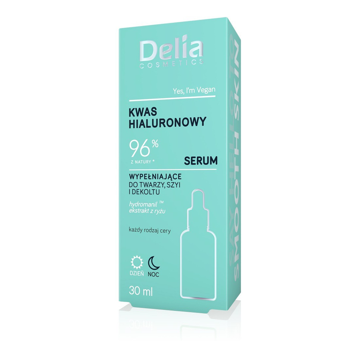 Delia Kwas Hialuronowy Serum wypełniające do twarzy szyi i dekoltu na dzień i noc 30ml