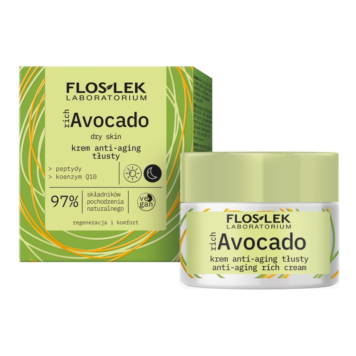 FlosLek FLOSLEK richAvocado Krem anti-aging tłusty na dzień i noc-skóra sucha 50ml