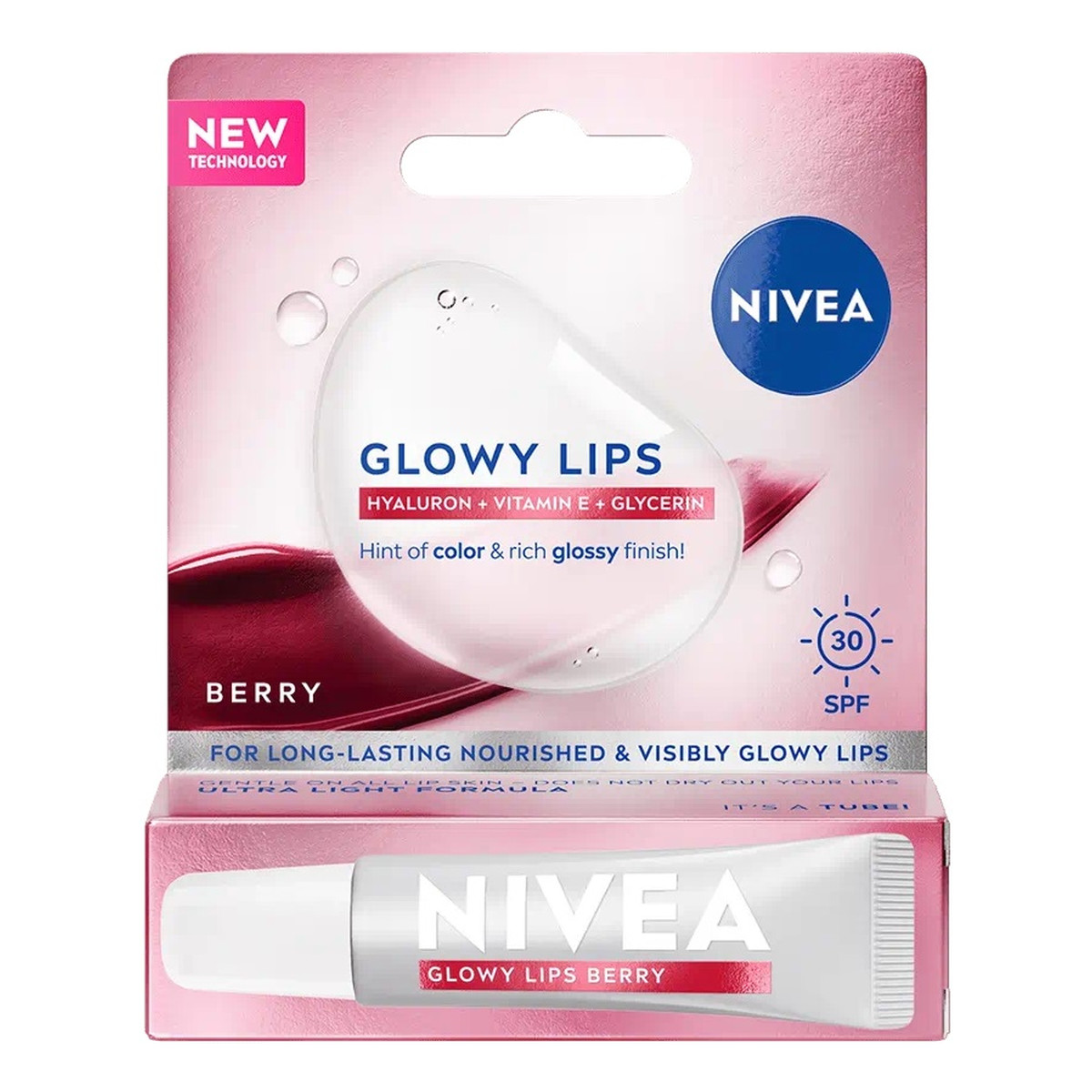 Nivea Glowy Lips Balsam do ust z wysoką ochroną spf30 berry 10ml