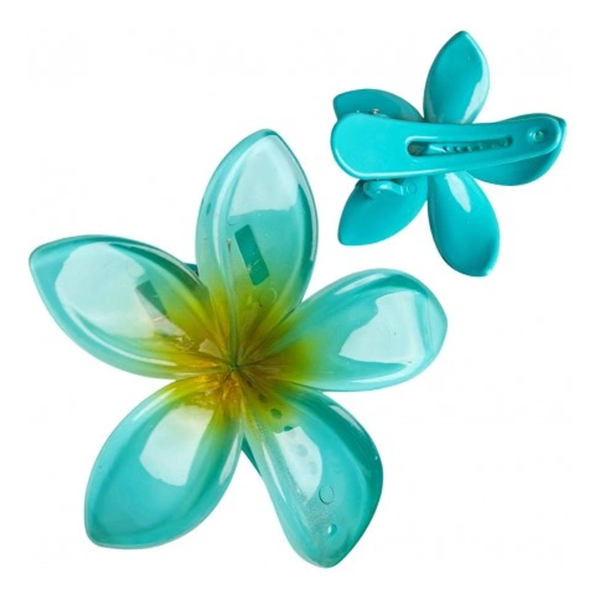 Klamra do włosów XL Klips kwiat ombre niebieski 6 cm Sp405