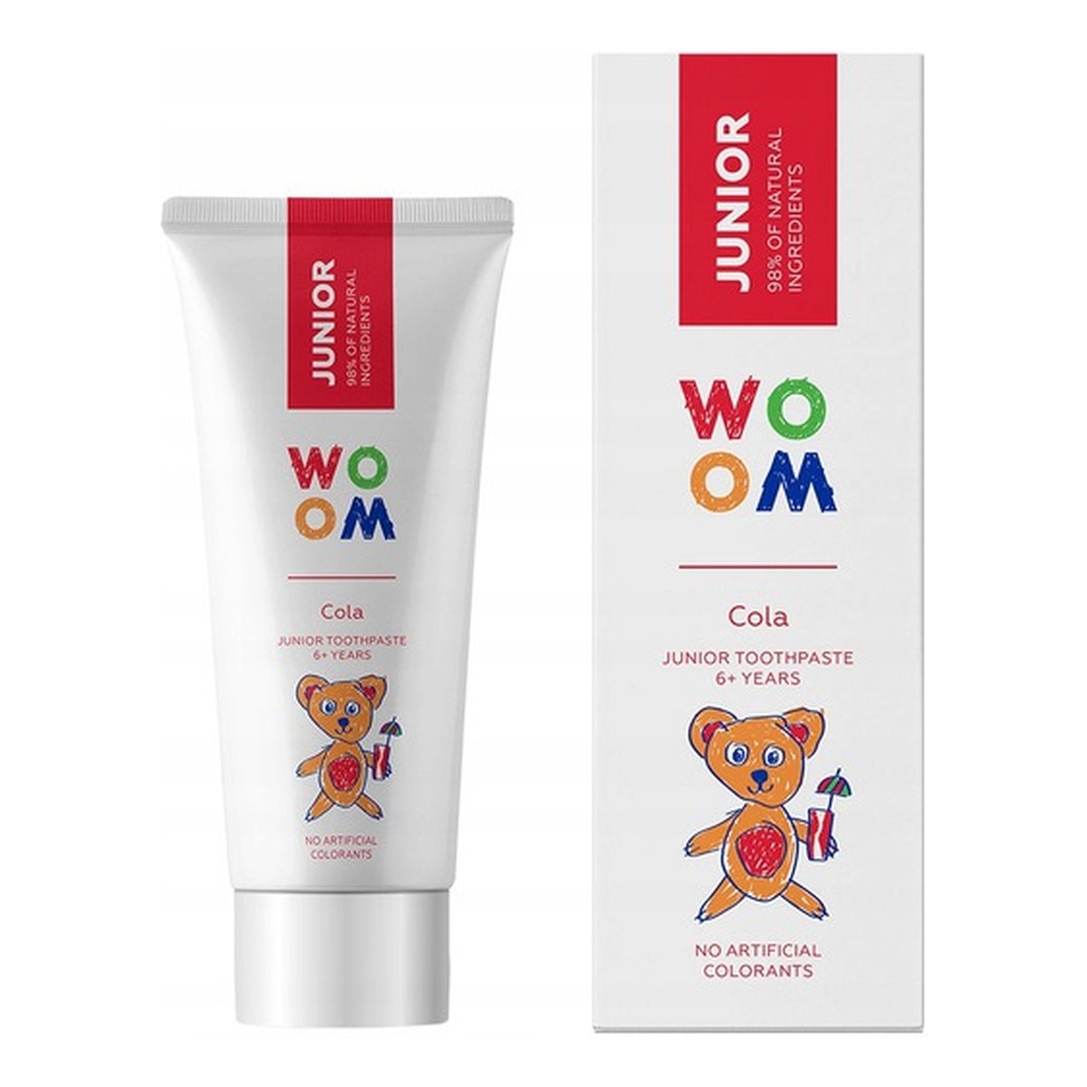 Woom Junior naturalna pasta do zębów dla dzieci 6+ lat cola 50ml