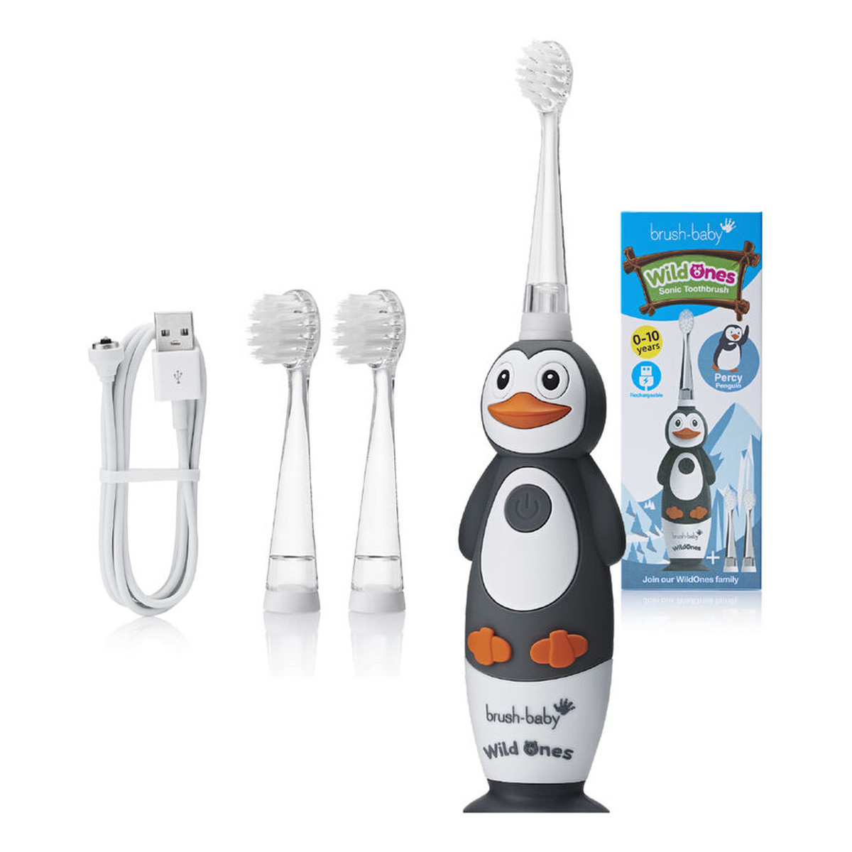 Brush-Baby Wildones szczoteczka soniczna dla dzieci 0-10l penguin