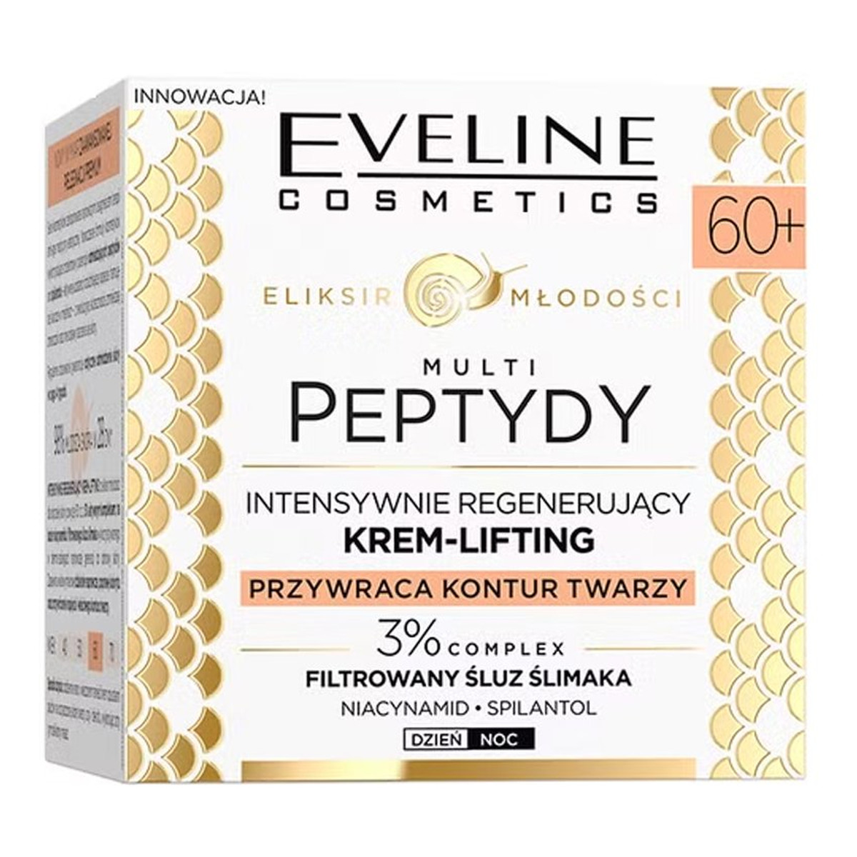 Eveline Eliksir młodości Multipeptydy intensywnie regenerujący Krem-lifting 60+ 50ml