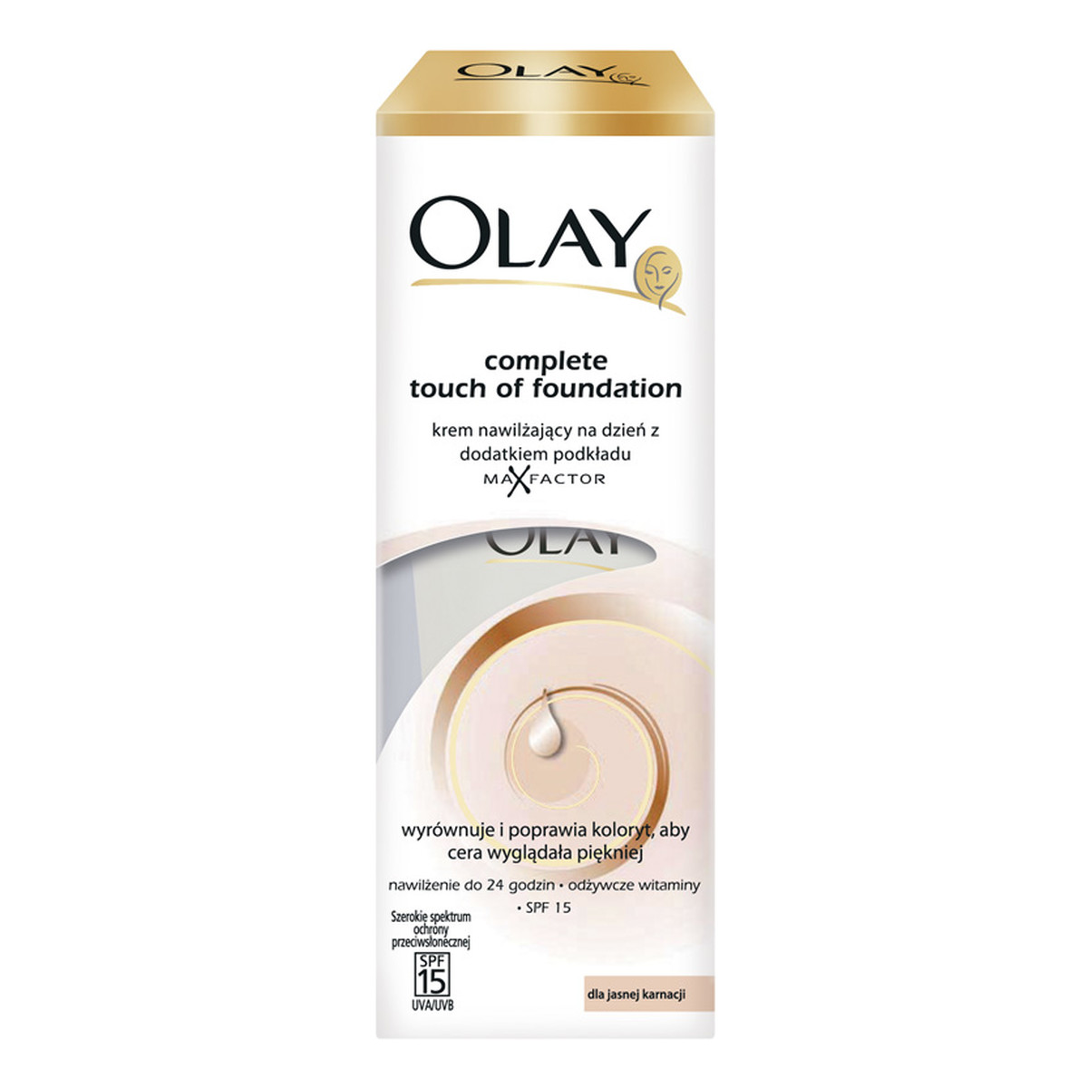 Olay Complete Plus Krem Nawilżający Na Dzień z Dodatkiem Podkładu Max Factor Jasna Karnacja 50ml