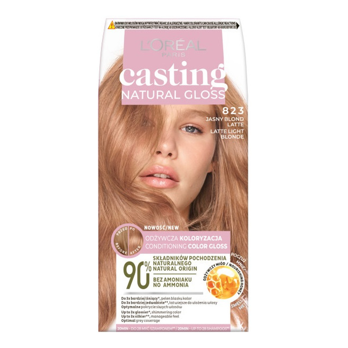 Loreal Casting natural gloss farba do włosów 823 jasny blond latte