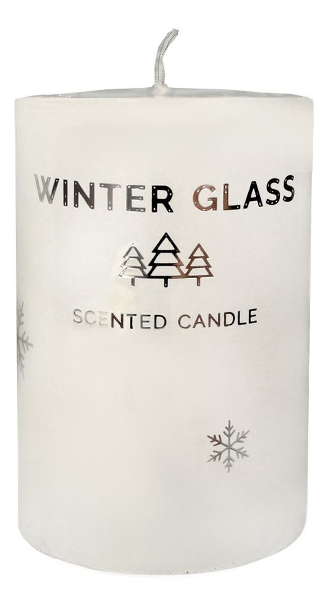 Świeca zapachowa Winter Glass biała - walec mały