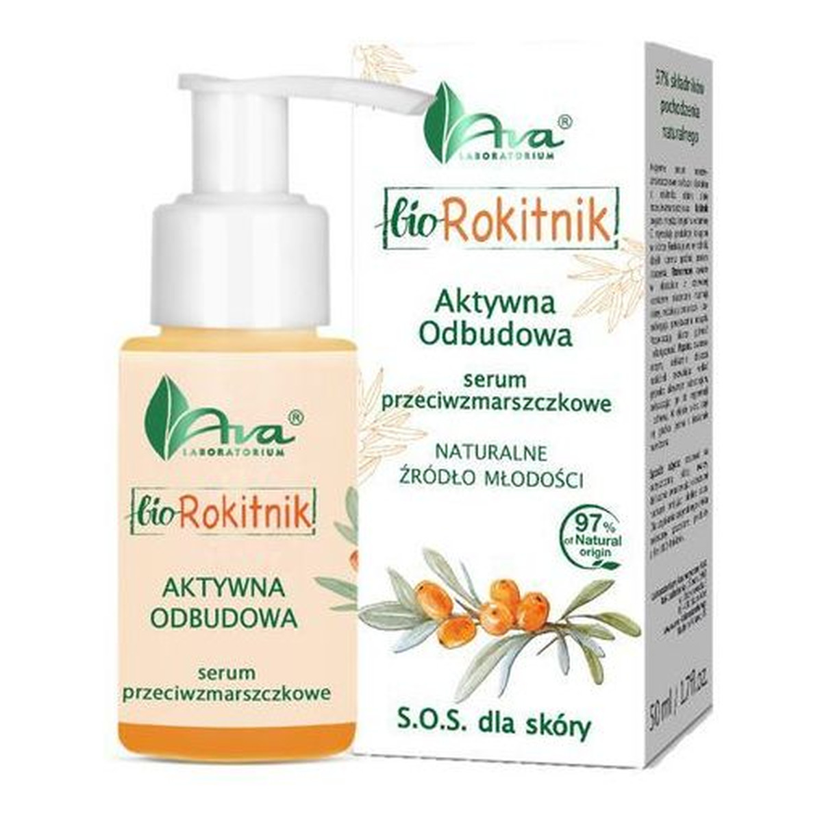 Ava Laboratorium Bio Rokitnik serum przeciwzmarszczkowe do twarzy Aktywna Odbudowa 50ml