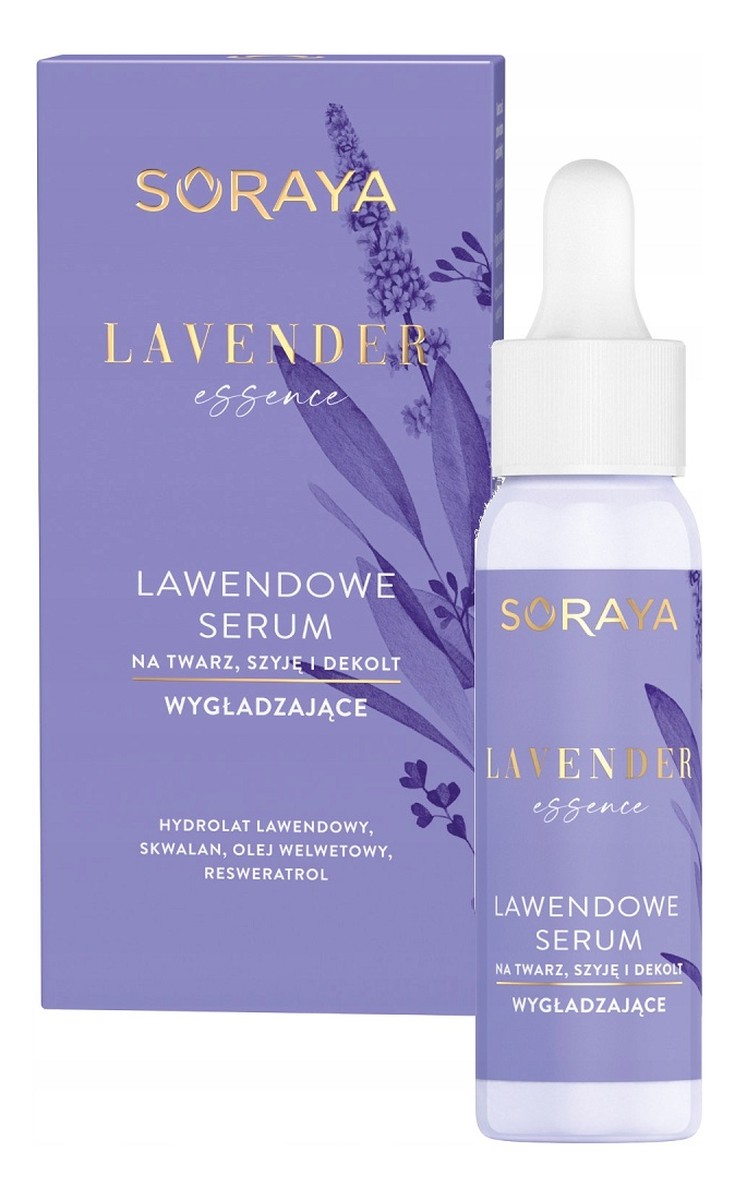 Lawendowe serum wygładzające na twarz szyję i dekolt