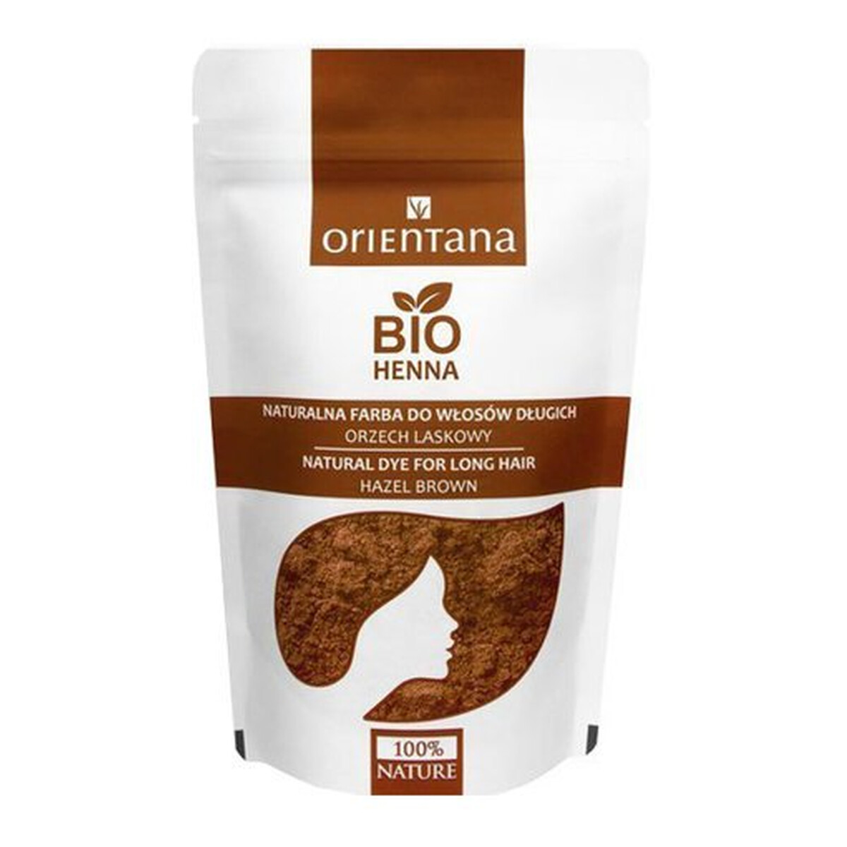 Orientana BIO Henna Do Włosów Długich Orzech Laskowy 100g
