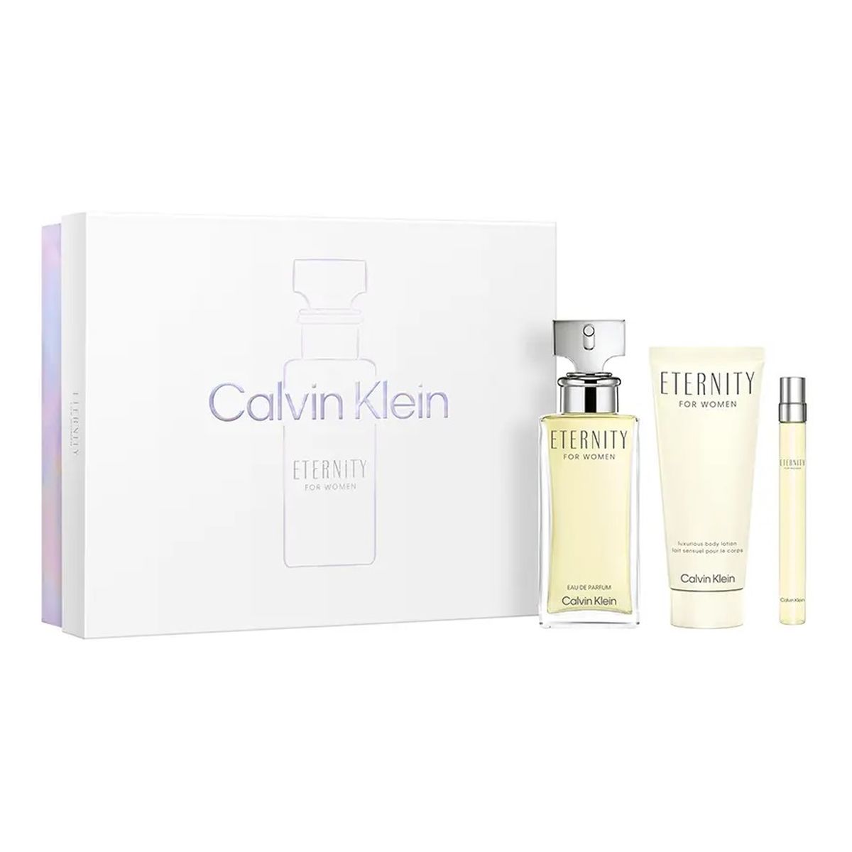 Calvin Klein Eternity For Women Zestaw woda perfumowana spray 100ml + balsam do ciała 100ml + woda perfumowana 10ml