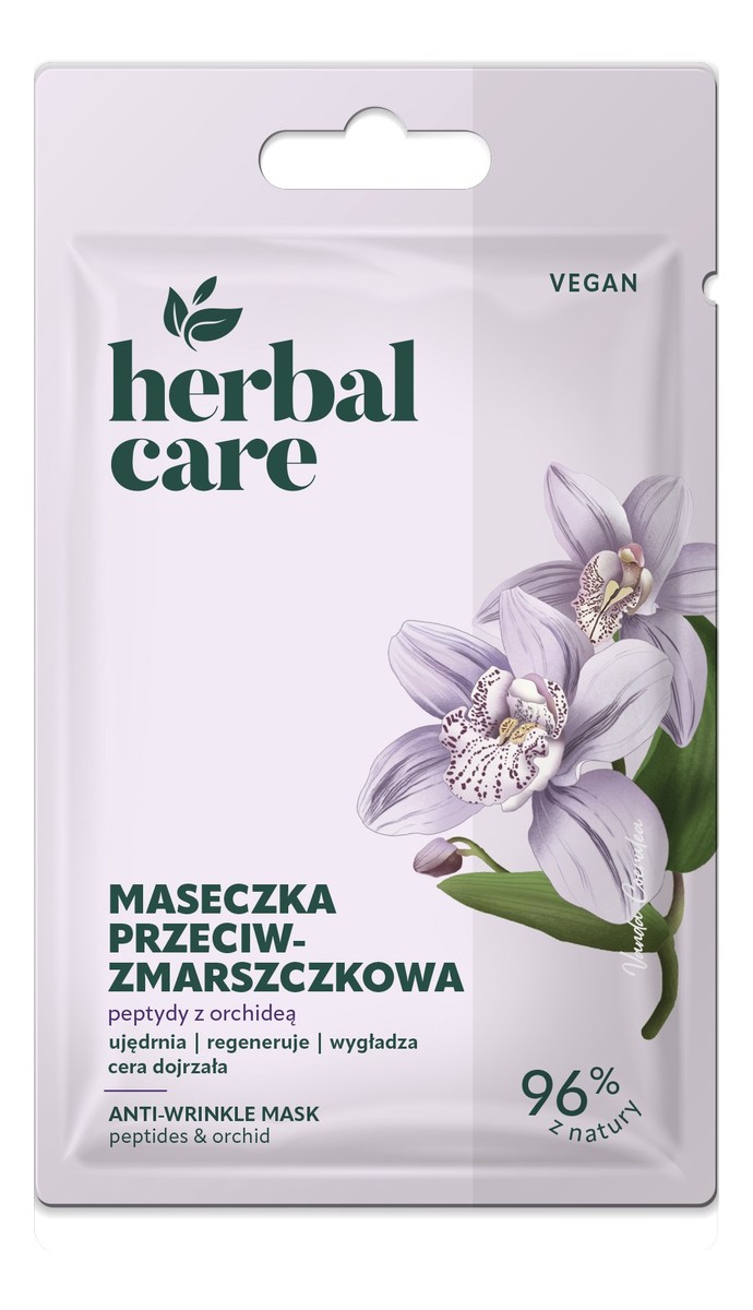 Vegan Przeciwzmarszczkowa maseczka na twarz peptydy z orchideą