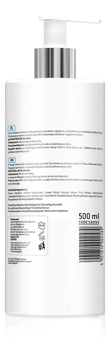 Hydrożelowy tonik wygładzający z kwasem hialuronowym