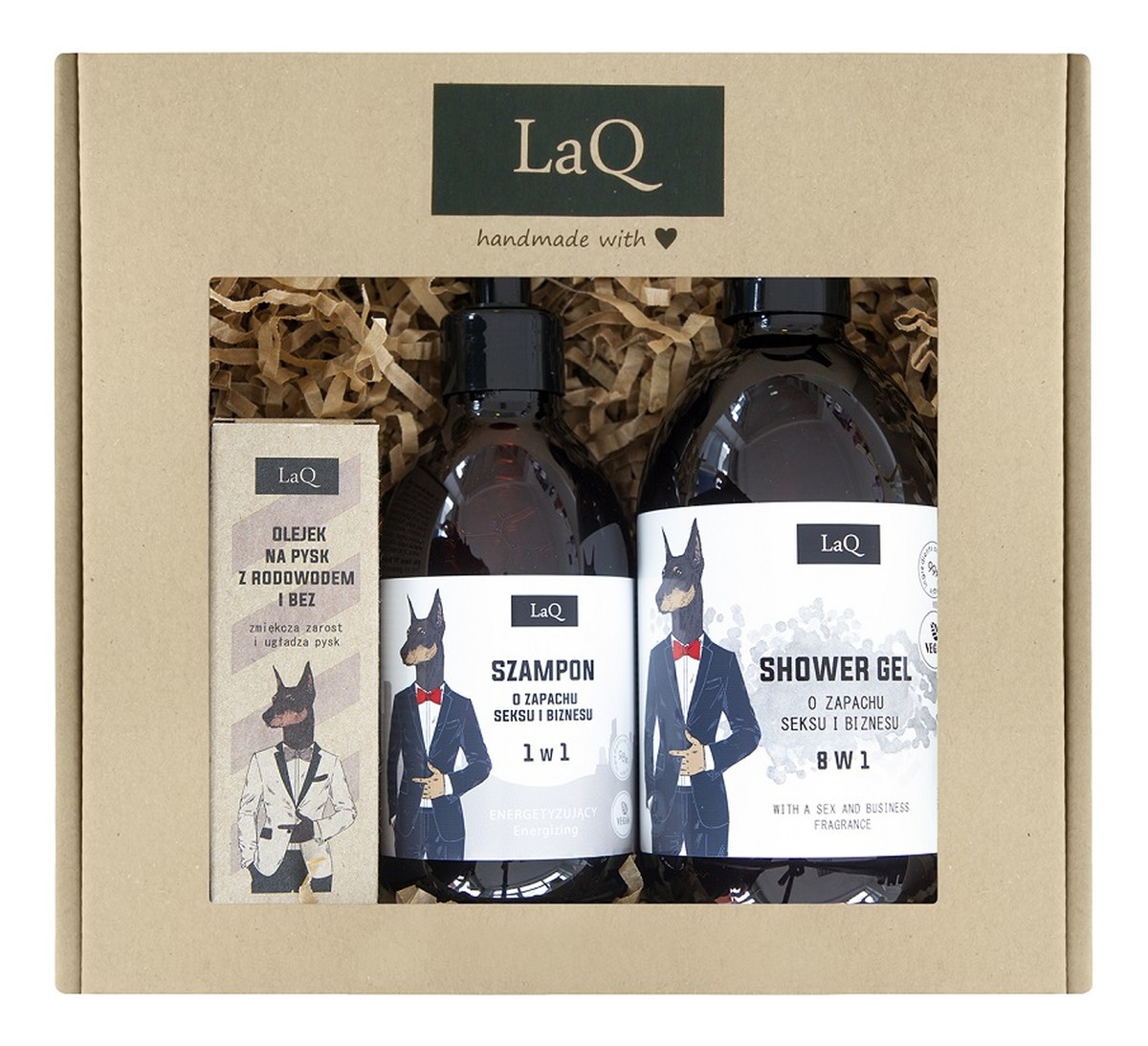 Zestaw żel pod prysznic 500ml + szampon do włosów 300ml + olejek do brody 30ml