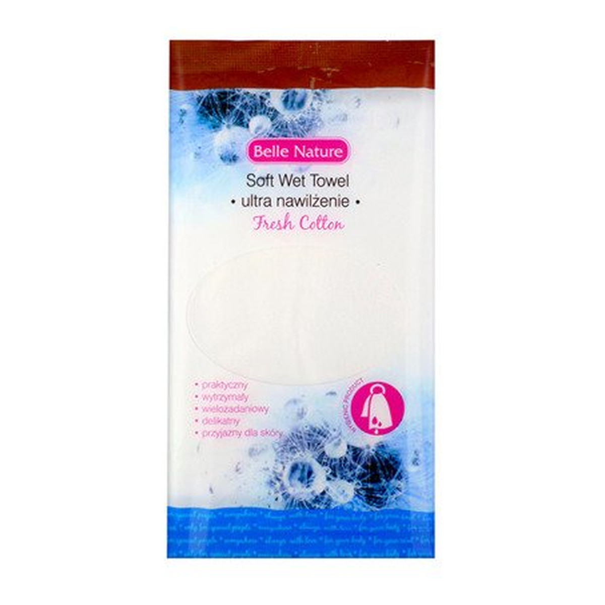 Belle Nature Kosmetyczny Mokry Ręcznik Z Mikrofibry Ultra Nawilżanie O Zapachu Świeżej Bawełny