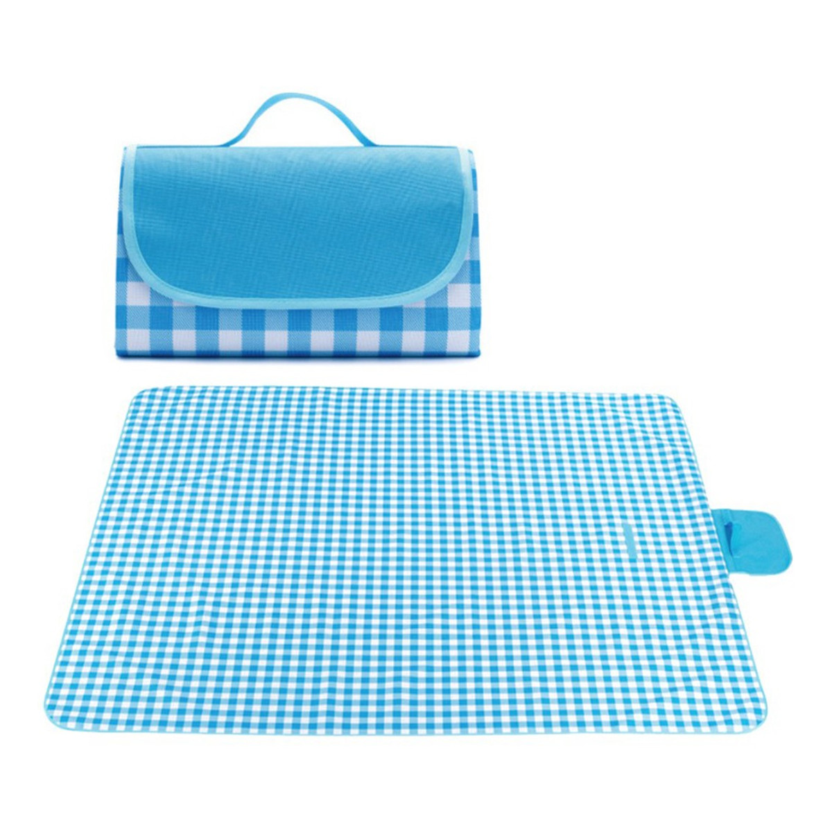 Ecarla Mata plażowa-torebka w biało niebieską kratkę-rozmiar: 145x200cm 1szt