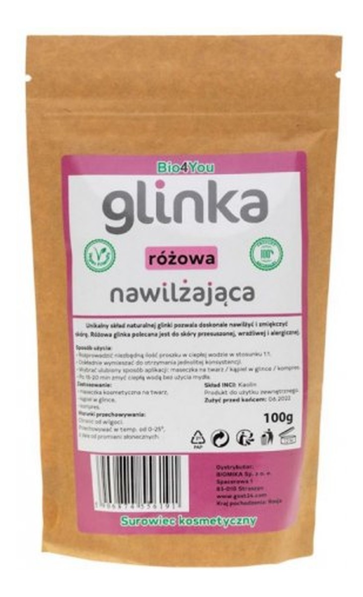 Glinka kosmetyczna Różowa Nawilżająca