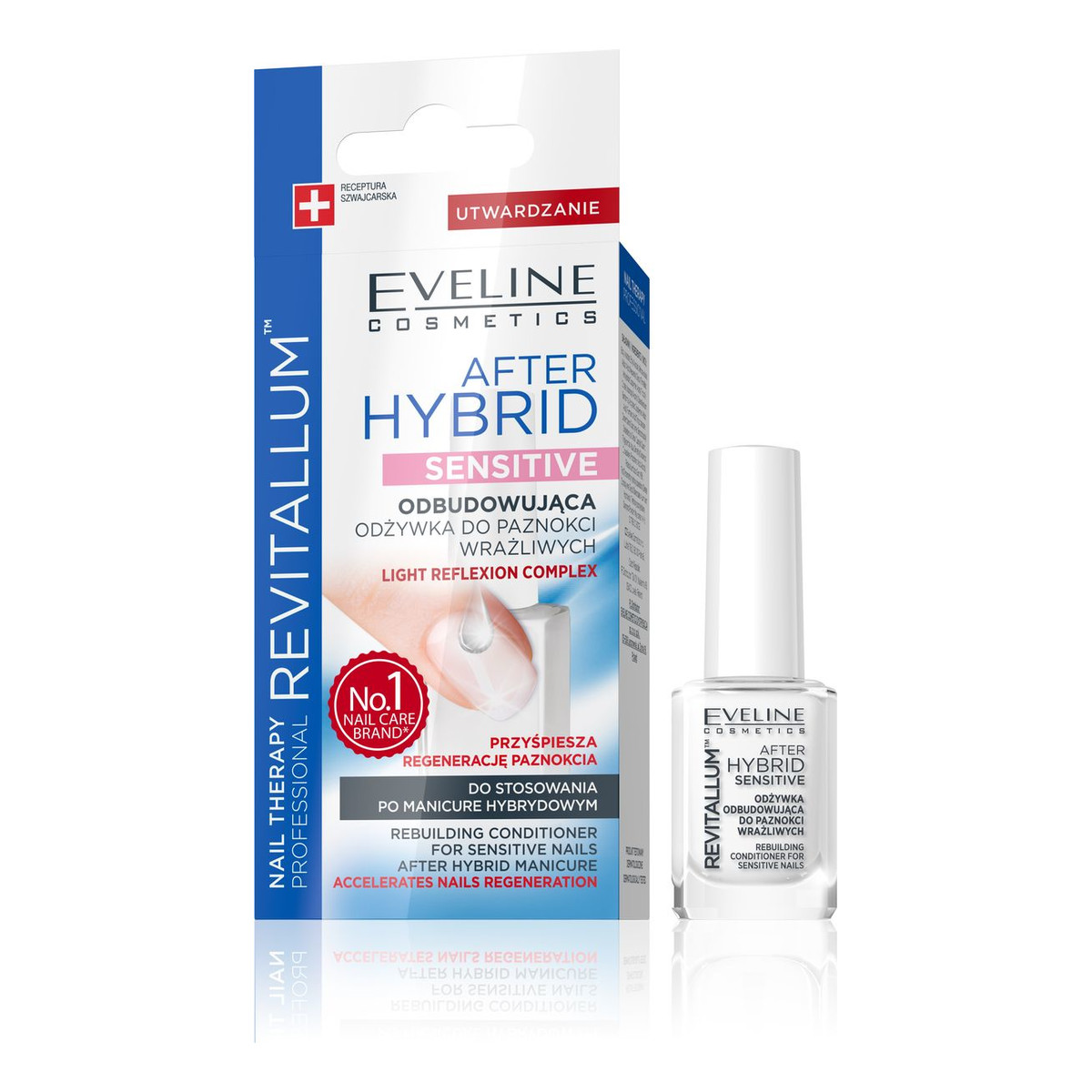 Eveline Nail Therapy Revitallum Odżywka do paznokci odbudowująca After Hybrid Sensitive 12ml