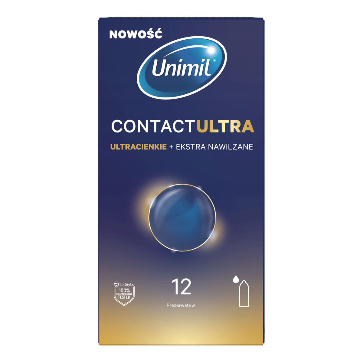 Unimil Contact Ultra Ultracienkie nawilżane prezerwatywy 12szt