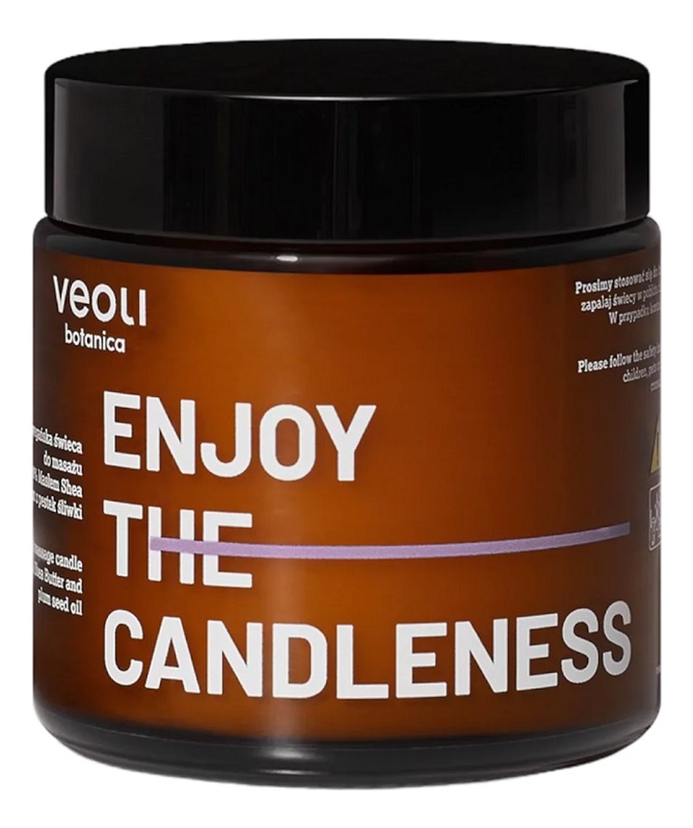 Enjoy the candleness wegańska świeca do masażu z 40% masłem shea i olejem z pestek śliwki