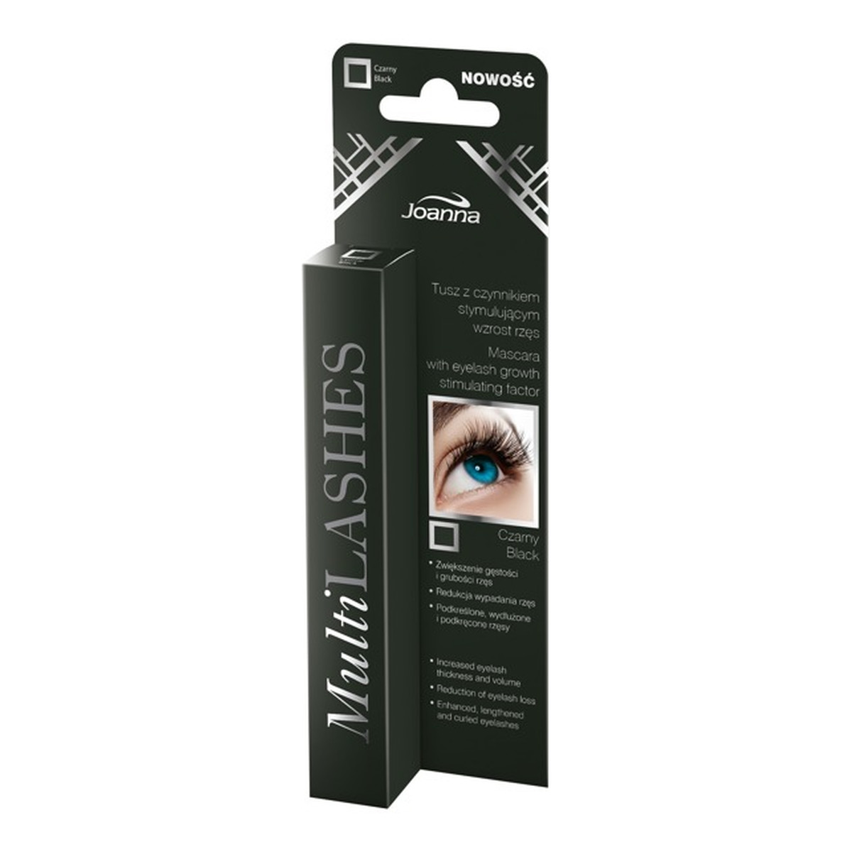 Joanna MultiLashes Tusz do rzęs z czynnikiem stymulującym wzrost z klasyczną szczoteczką 10ml
