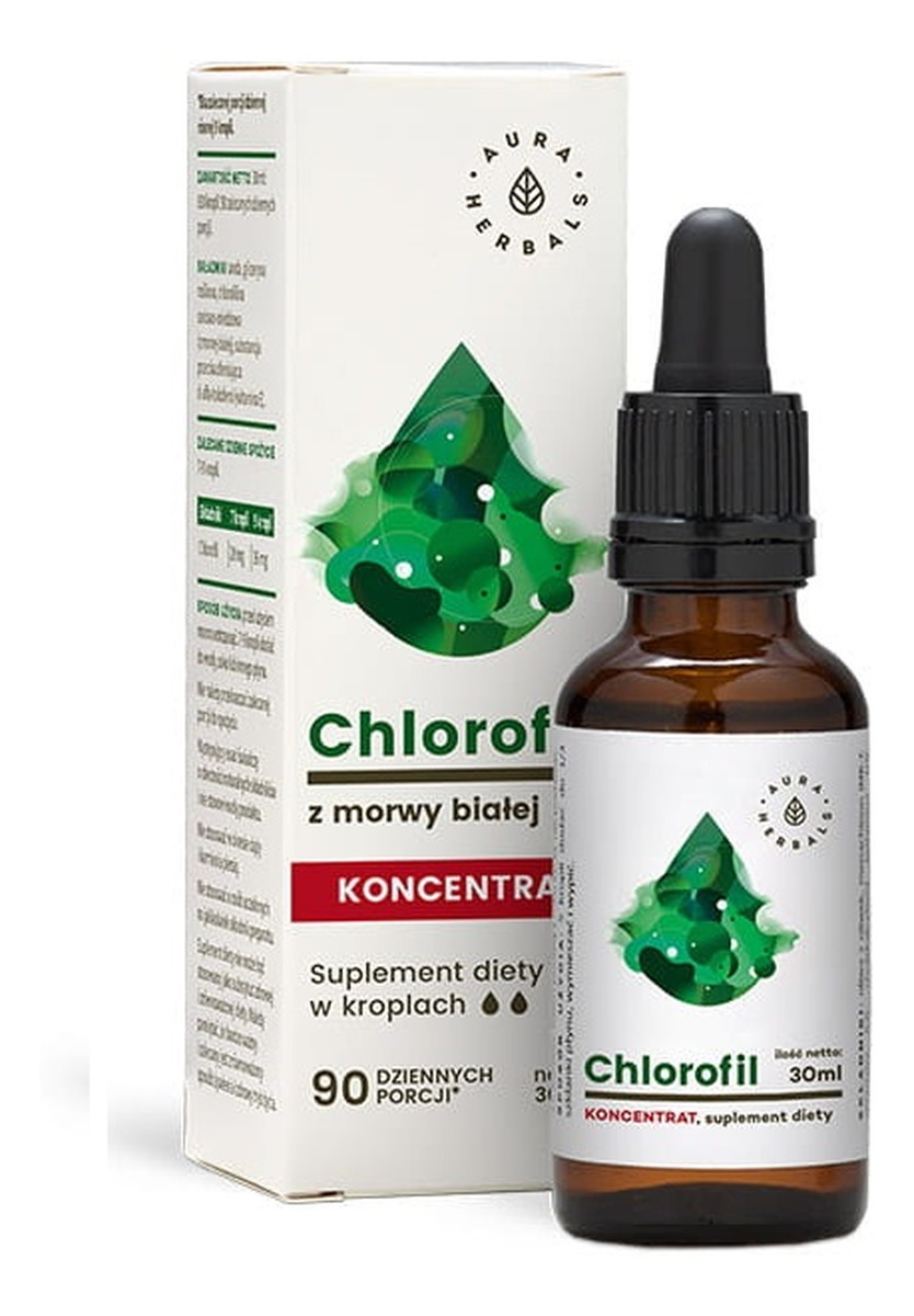 Chlorofil z morwy białej suplement diety w kroplach
