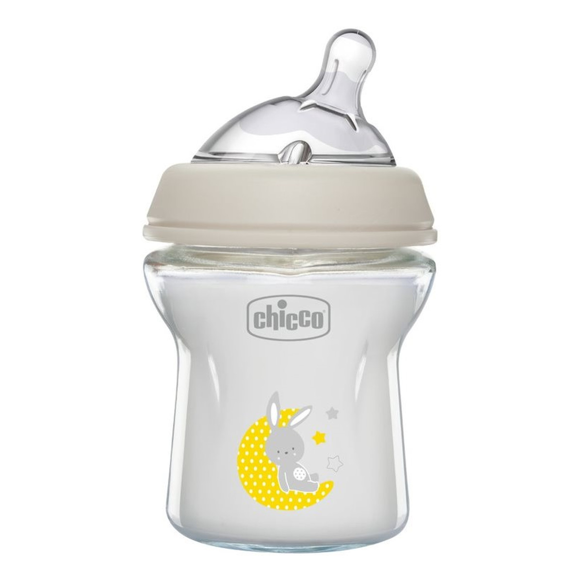 Chicco Naturalfeeling butelka szklana ze smoczkiem silikonowym przepływ wolny 0m+ 150ml