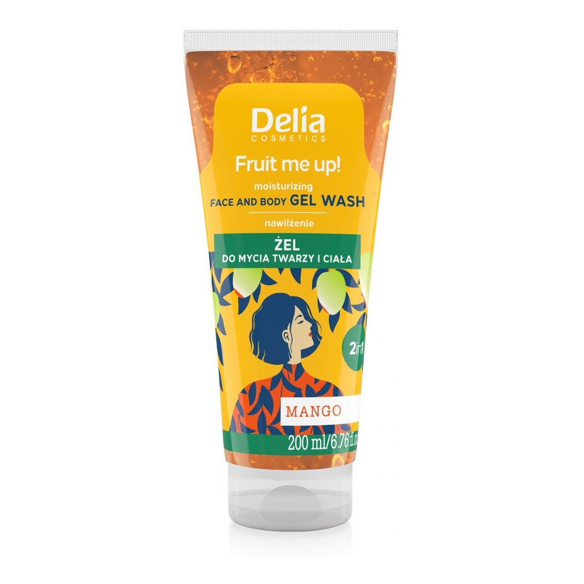 Delia fruit me up! Żel do mycia twarzy i ciała 2w1-mango 200ml