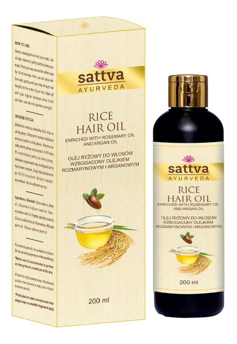 Hair oil olej ryżowy do włosów rice