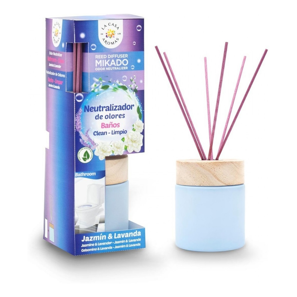 La Casa De Los Aromas Mikado special odor neutralizer bath room patyczki zapachowe jaśmin & lawenda 100ml