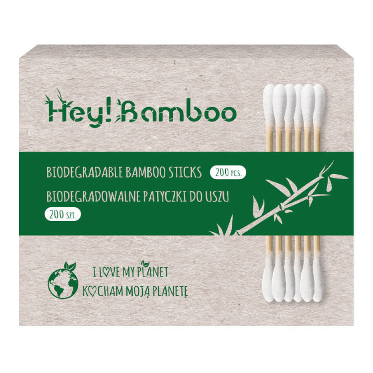 Hej Bamboo Biodegradowalne patyczki kosmetyczne 200 sztuk