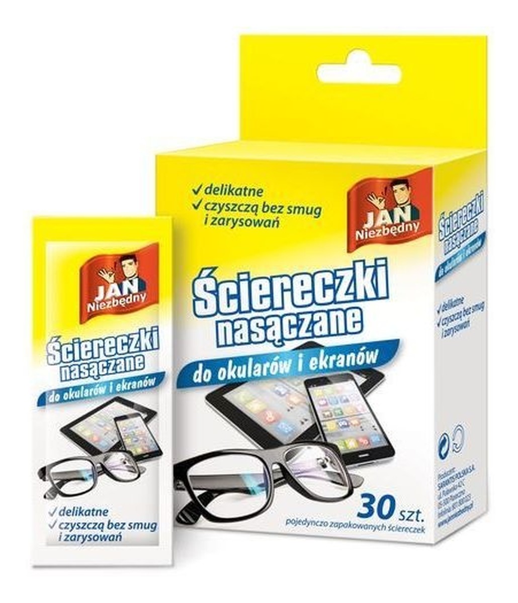 Ściereczki nasączane do okularów i ekranów 1op.-30szt