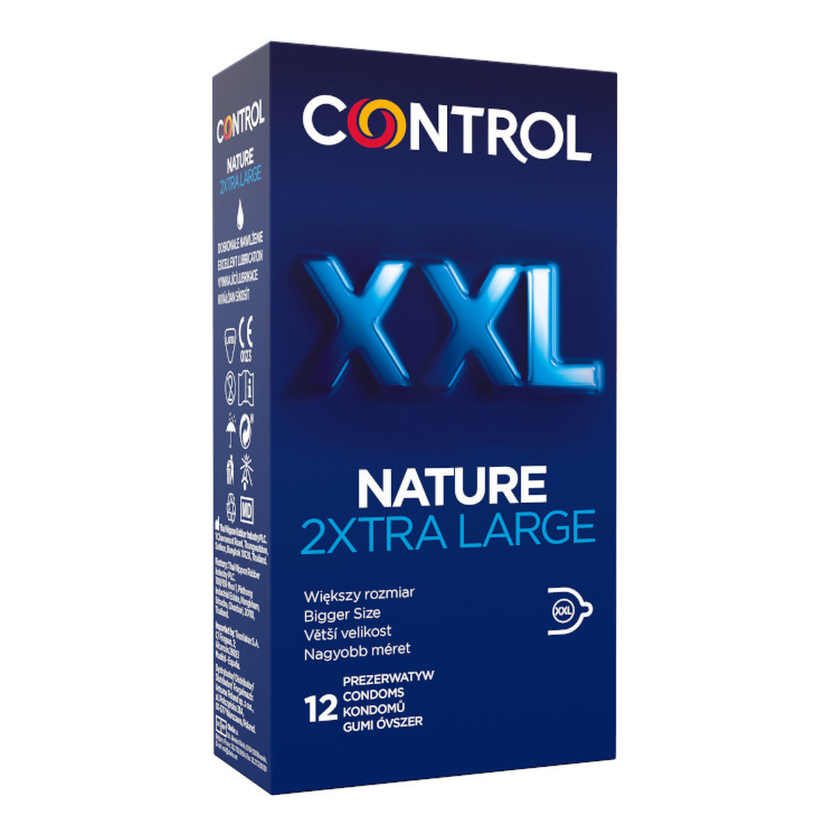 Control Nature 2xtra large prezerwatywy powiększone z naturalnego lateksu 12szt.