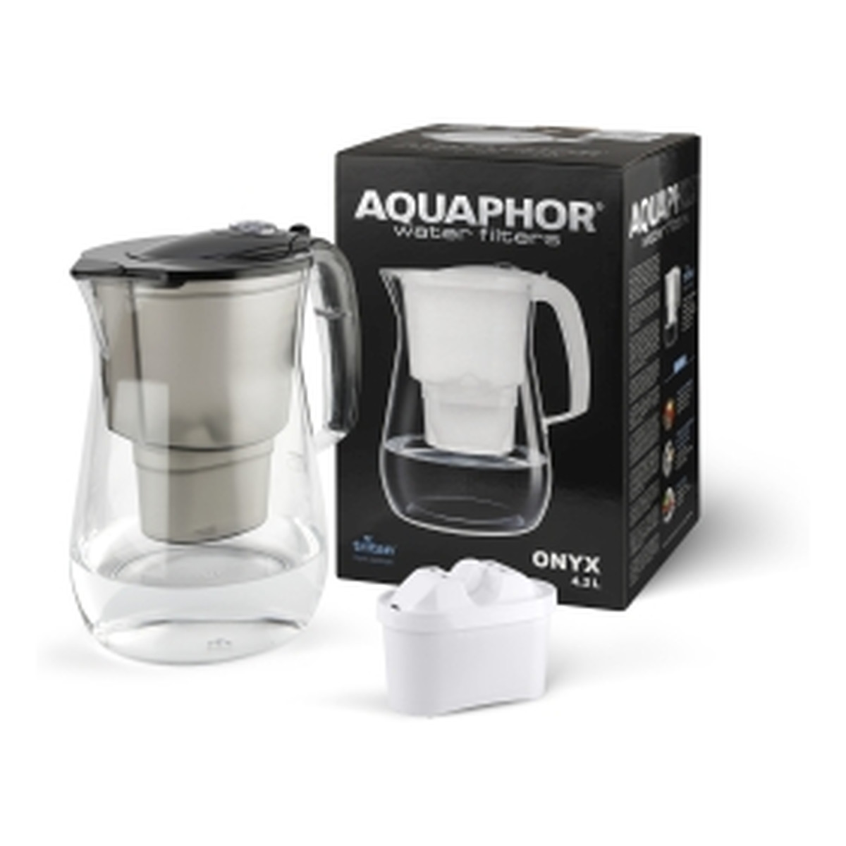 Aquaphor Dzbanek filtrujący Aquaphor Onyx Plus B25 Maxfor Czarny 4200ml