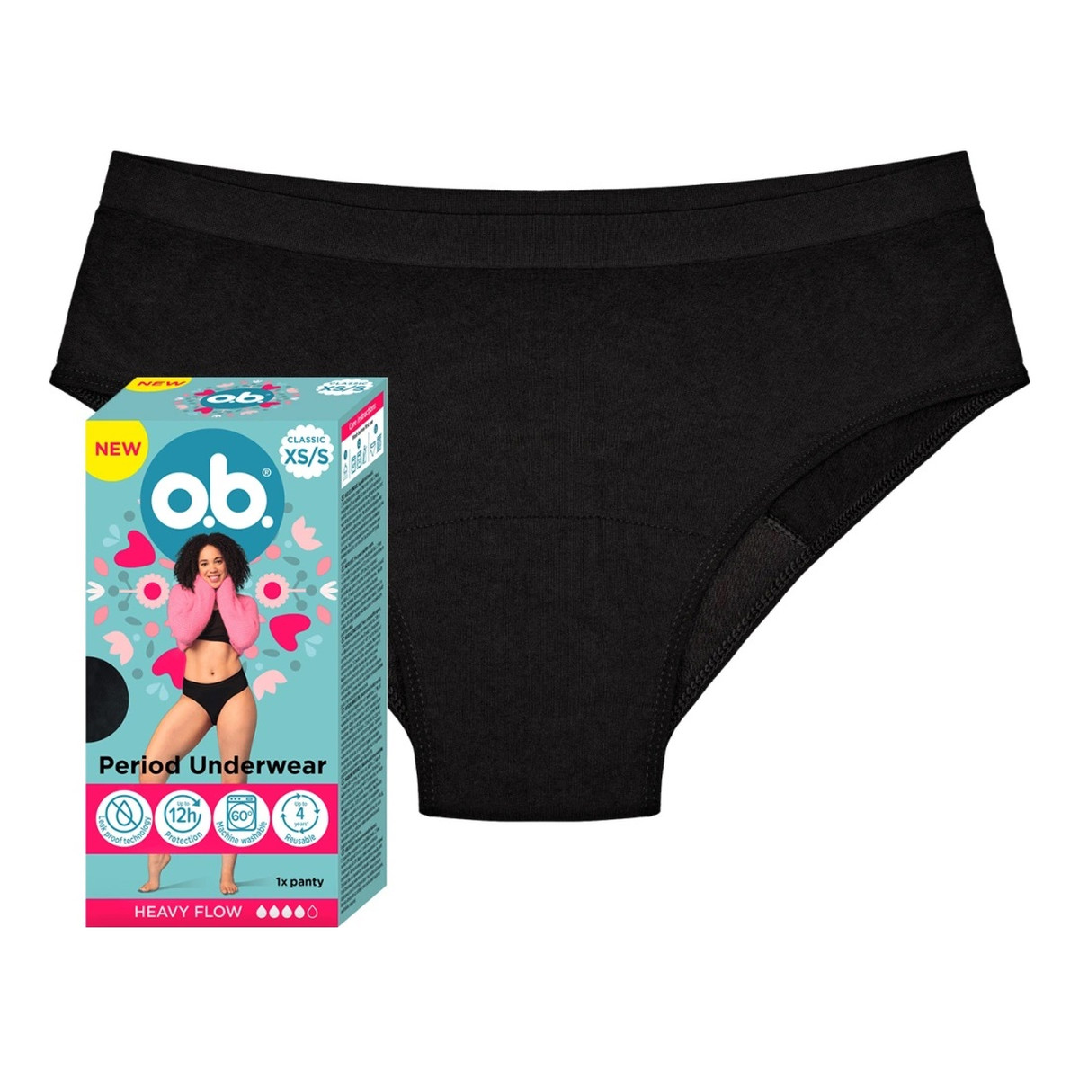O.B. Classic majtki menstruacyjne na obfite miesiączki xs/s 1szt.