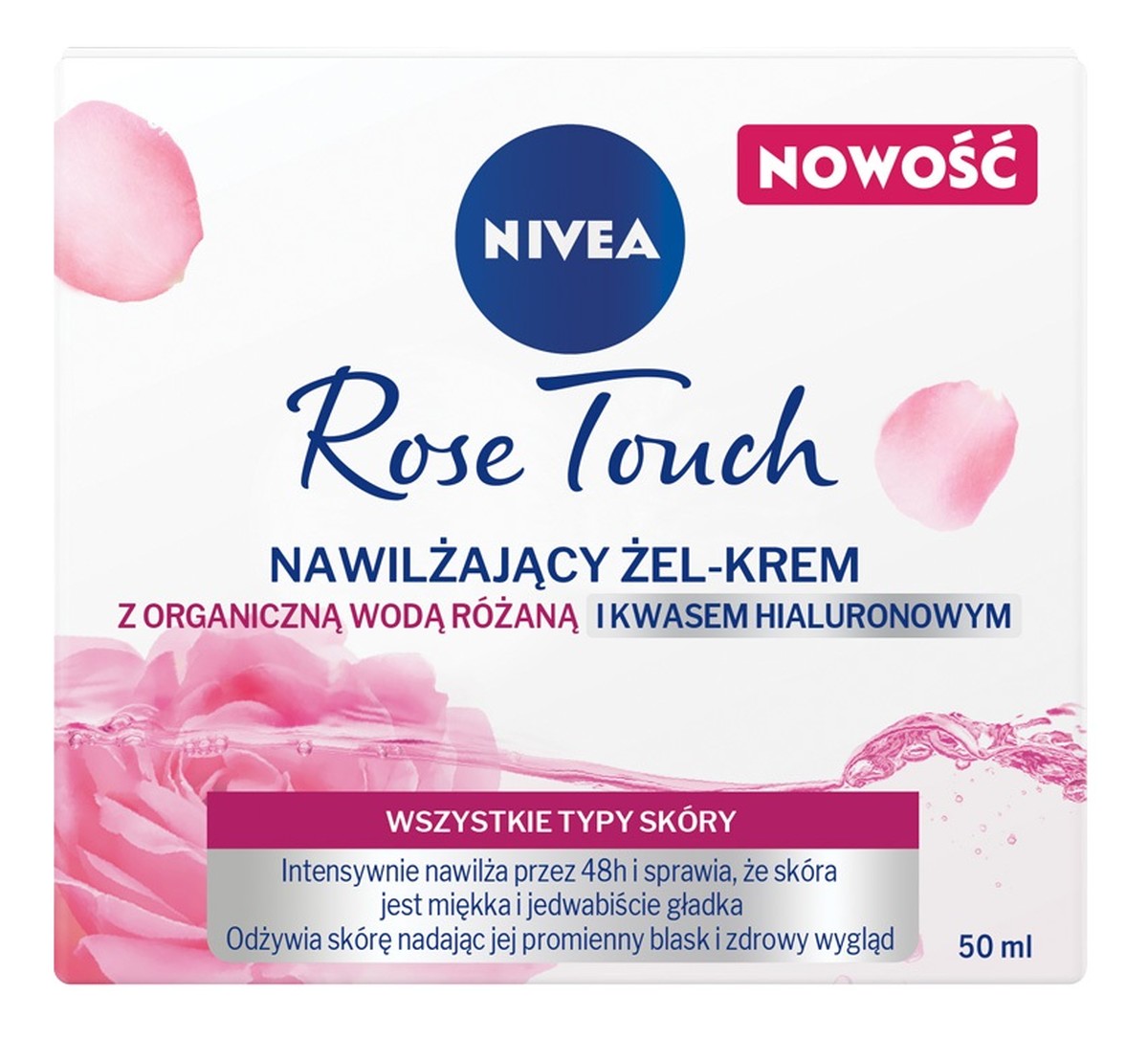 Rose Touch nawilżający żel-krem z organiczną wodą różaną i kwasem hialuronowym