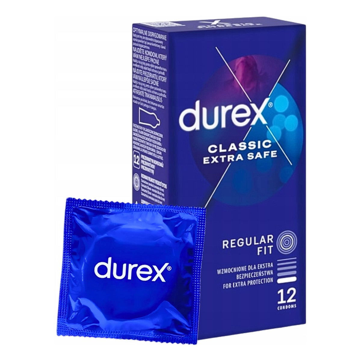 Durex Classic extra safe prezerwatywy wzmocnione dla ekstra bezpieczeństwa 12szt