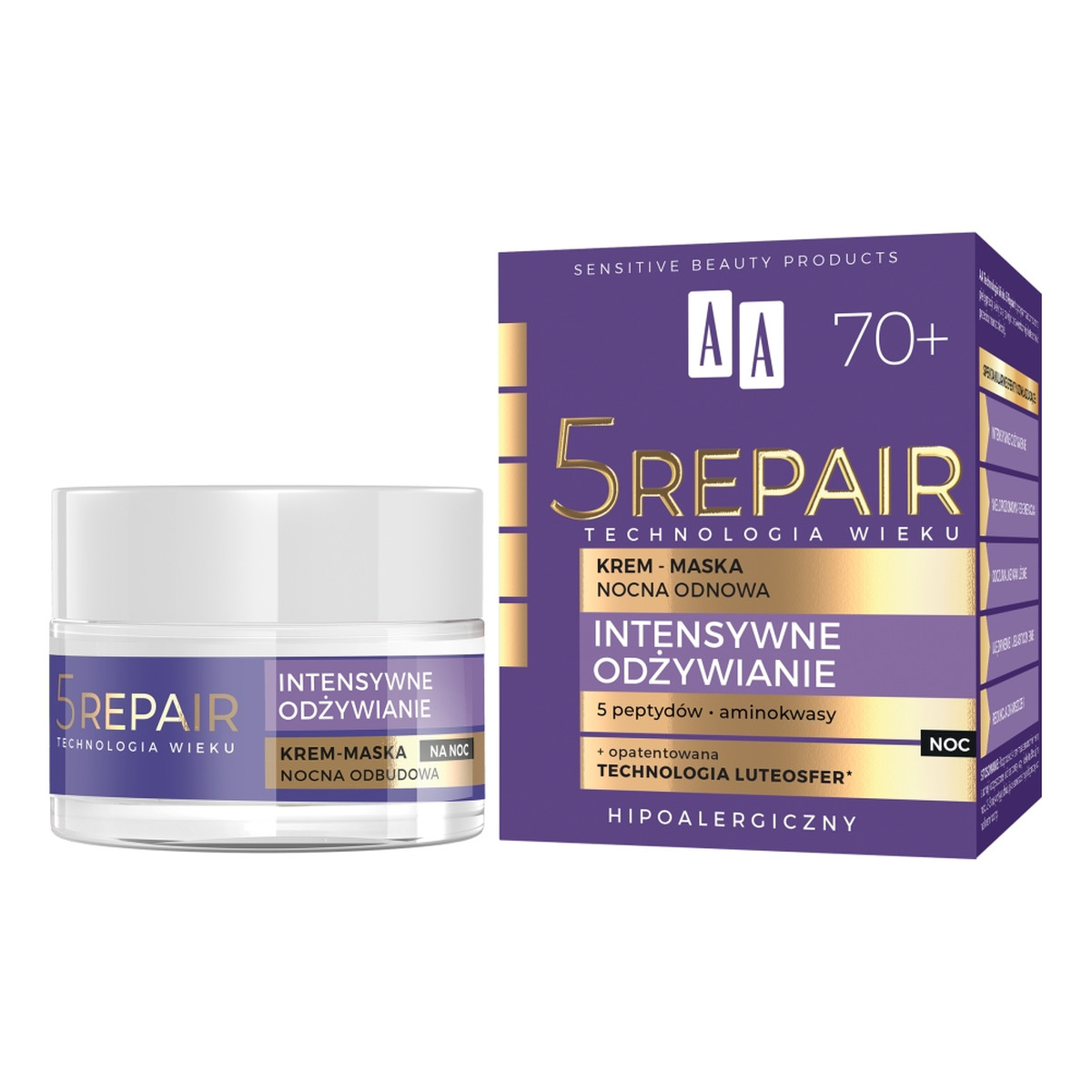 AA Technologia Wieku 5Repair 70+ Krem-maska nocna odbudowa 50ml